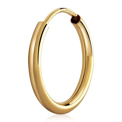 Einzel 15mm Creolen 333 Gelbgold 2,0mm starke Gold Ohrringe 8 Karat Ohrschmuck