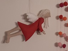 Acufactum Engel Skandinavische Weihnacht Tilda Puppe Noel kleine Punkte Rot