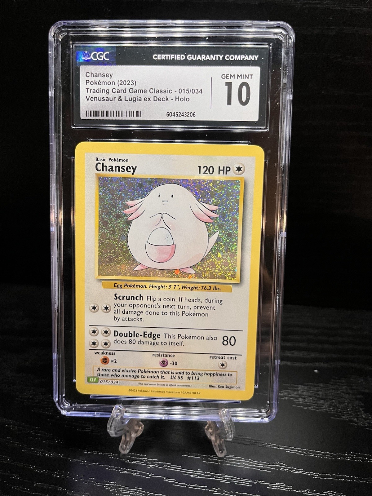 Pokemon Card Chansey 015/032 Classic Collection Holo Card, CGC 10 Gem Mint