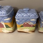 Vintage 1980’s Quilted Country Farm Canister Set Cow Chicken Duck Pig — photo 4