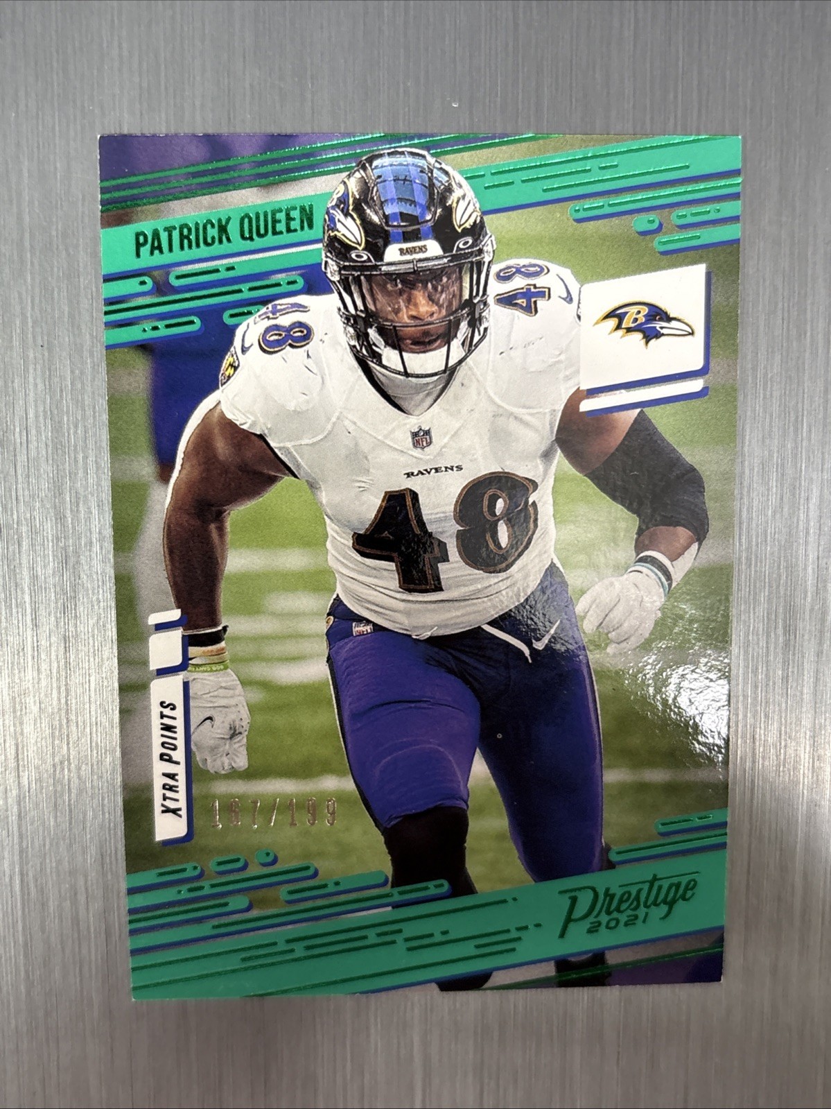 2021 Panini Prestige #24 Patrick Queen Xtra Points Green #/199