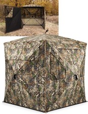 Hunting Blind 360 See Through with Large Open Door, Pop Up Ground Blind with