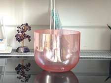 Colored C Tone Heart  Chakra Quartz Crystal Singing Bowl Octave 4th 6"+Bag