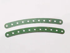 2 x Meccano Curved Strip 11 Hole 5.5" Part 89 Light Green Stamped MMIE