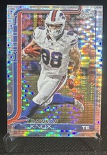 2025 Topps Chrome Football Dawson Knox #33 Pulsar Refractor Buffalo Bills