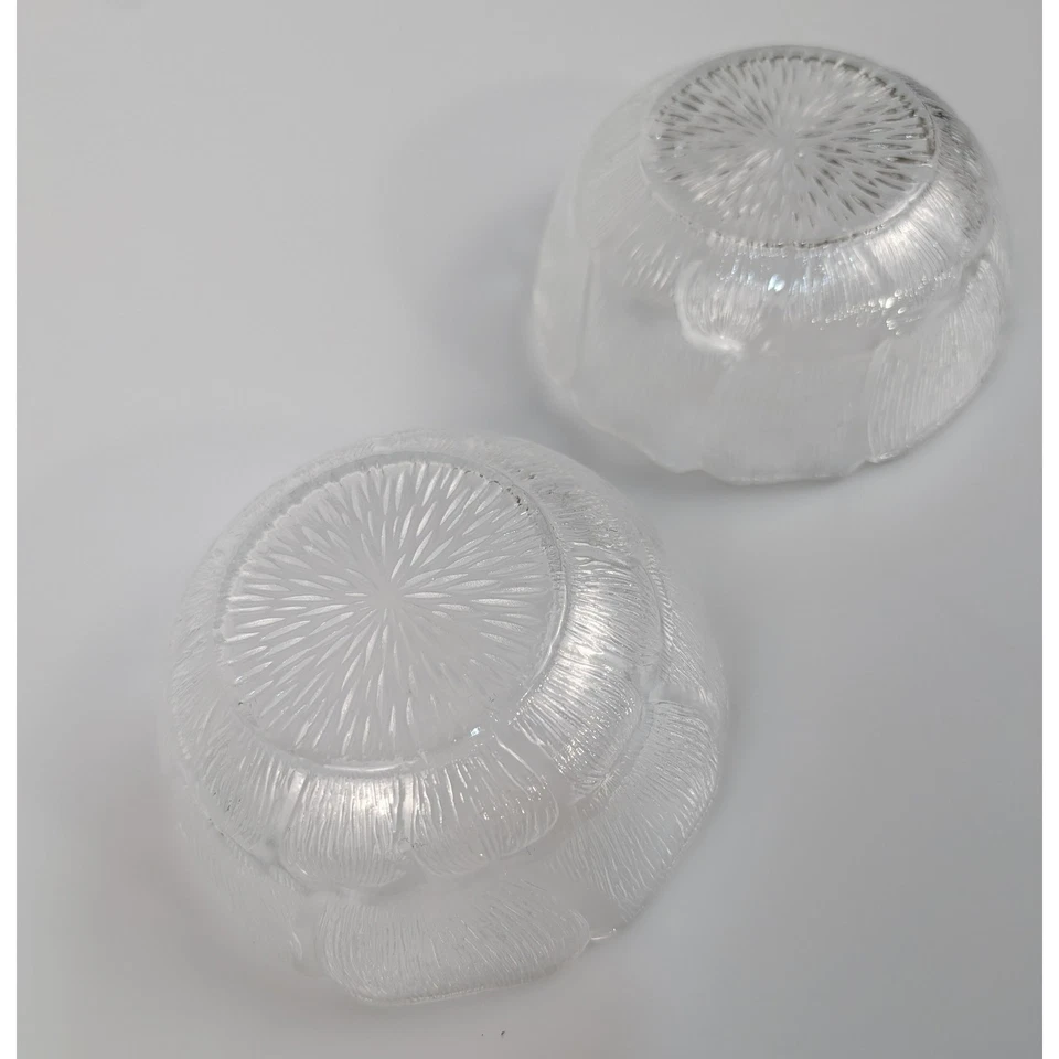 Vtg Arcoroc Fleur Small Fruit Dessert Bowl Flower Glass Petal Textured Berry - Image 3 of 4