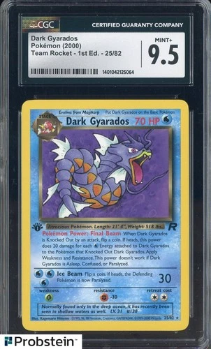 2000 Pokemon Team Rocket 1st Edition #25 Dark Gyarados CGC 9.5 MINT+
