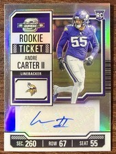 2023 Contenders Optic Andre Carter II RC Auto Silver Prizm Rookie Ticket #143