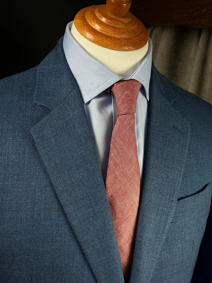 Pre-Owned Mens Hackett Mayfair Blue Loro Piana Wool-Silk-Linen Blend Blazer 40R - Image 3 of 4