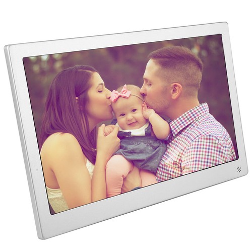 UK Plug 12.5in IPS Screen 1920*1080 Metal Digital Photo Frame Electronic Clo NEW - Afbeelding 4 van 10