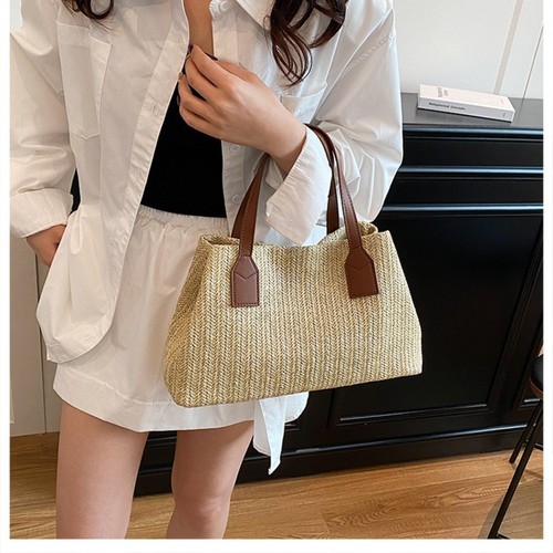 Handwoven Straw Handbag Bohemian Tote New Shoulder Bag Gift - Picture 10 of 15