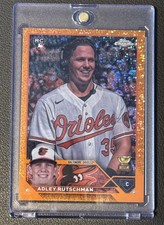 ADLEY RUTSCHMAN 2023 TOPPS CHROME IMAGE VARIATION ORANGE MINI DIAMOND /25 #USC1