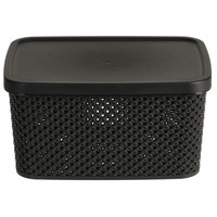 Aufbewahrungsbox Mit Deckel Szchwarz 23X12X17Cm Einschubkorb Faltbox Allzweckbox