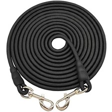 Tie Out Rope Dog Leash, Long Tether 8-10-13-15-20-25-30-35 3/8" x 30ft black