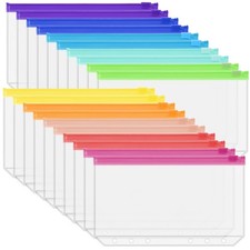 Antner 20PCS A6 Binder Pockets 6-Hole Budget Size, Multicolor 