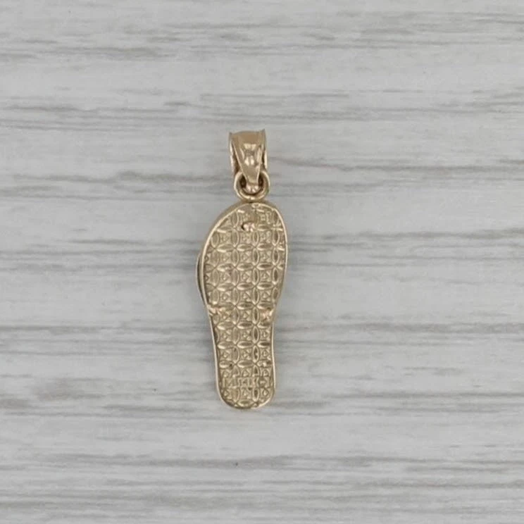 Lab Created Opal Flip Flop Pendant 14k White Yellow Gold - Image 3 of 4