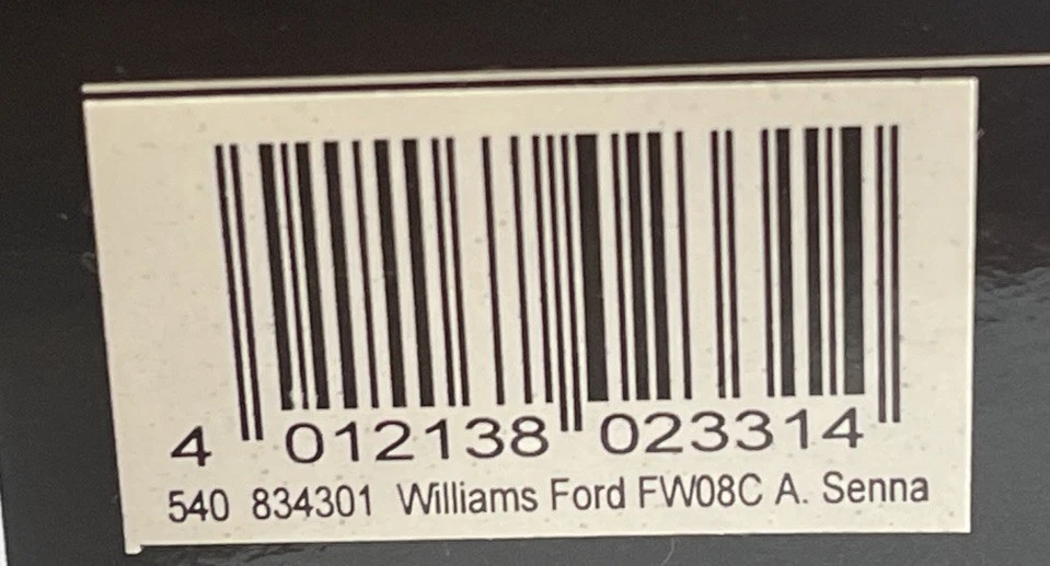 Ayrton Senna Minichamps 540 834301 Williams Ford FW08C model F1 car 1983 1:43rd - Image 3 of 4