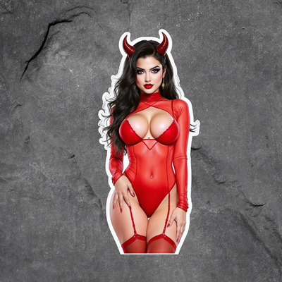 Pinup Girl Sticker Vinyl Decal Devil Horns Red Bodysuit Sexy Lingerie | eBay Pinup Girl Sticker Vinyl Decal Devil Horns Red Bodysuit Sexy Lingerie | eBay