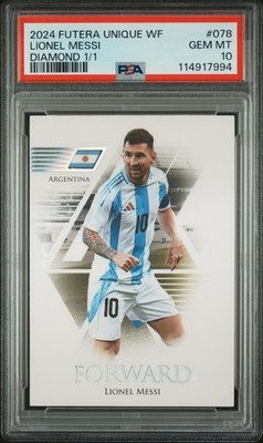 2024 FUTERA UNIQUE WORLD FB DIAMOND 1/1 #078 LIONEL MESSI 1/1 PSA