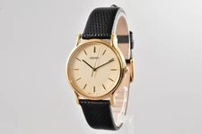 Vintage 1997 [Near MINT] Seiko 7N01-0BR0 Gold Quartz 33mm Men's Watch From JAPAN