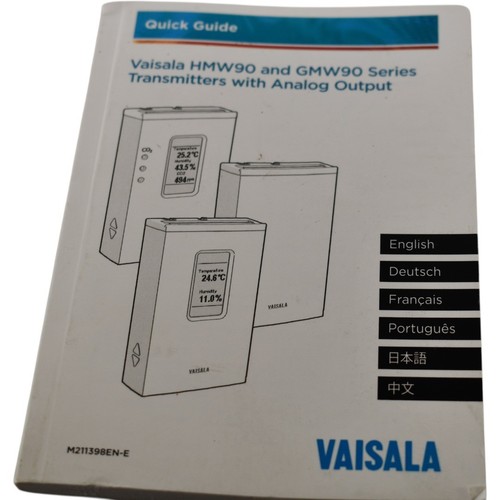 Vaisala M211398EN-E Quick Guide Manual HMW90 and GMW90 Transmitters 