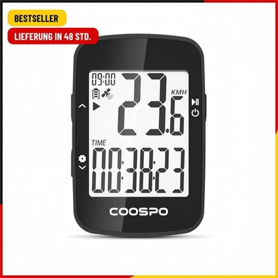 COOSPO BC26 GPS Fahrradcomputer Kabellos Bluetooth5.0/ ANT+, IP67 Wasserdichter
