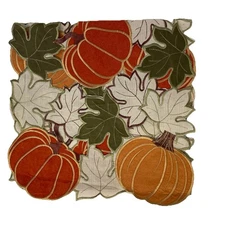 Celebrate Fall Together Cut-Out Pumpkin TABLE RUNNER 36 x 13” Velvet Feel