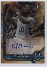 2021-22 Bowman U Chrome Prospect Orange Refractor 10/25 Davion Mintz Auto 14mg