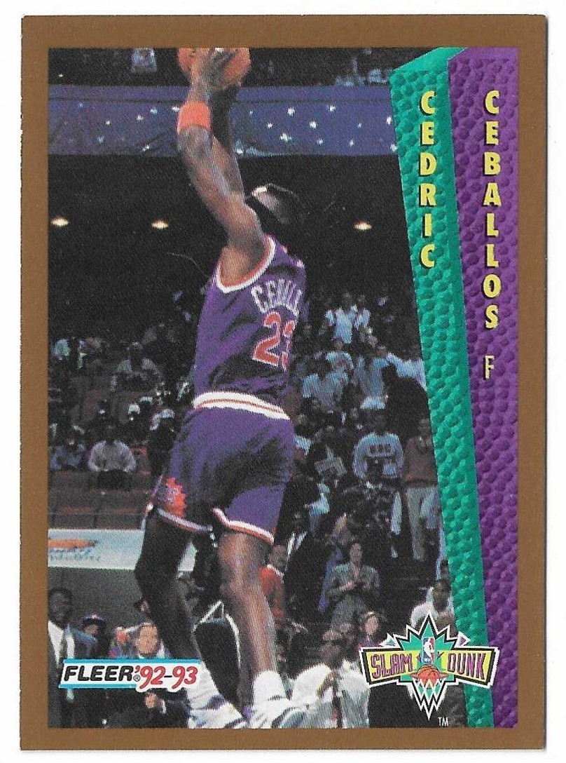 1992-93 Fleer Basketball Cedric Ceballos Slam Dunk Card #275