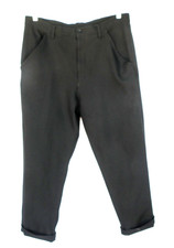 Comme des Garcons BLACK pants XL 34x27 chino cut cuffs flat frnt stretch Vintage
