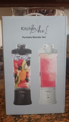 New Kitchen Ace Portable Blender Set, Black & Pistachio Color, Brand New