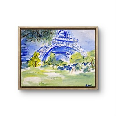 Contemporary Expressionist Original Painting 11x14 Eiffel Tower Arts Basil