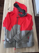 Nike Storm-FIT Windbreaker Jacket Red Gray XL Hooded Full-Zip Colorblock Men