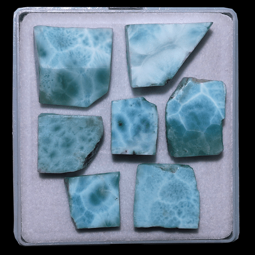 Ocean Meets Sky ~ 7 piezas piedras preciosas losas ásperas naturales dominicanas Larimar 14 mm-22 mm - Imagen 1 de 11