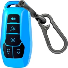 for Ford Key Fob Cover with Keychain, Soft TPU Style 3-blue 