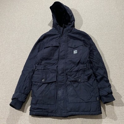 Carhartt Parka Jacke Damen Medium schwarz Kapuze Bergmantel schwer wattiert