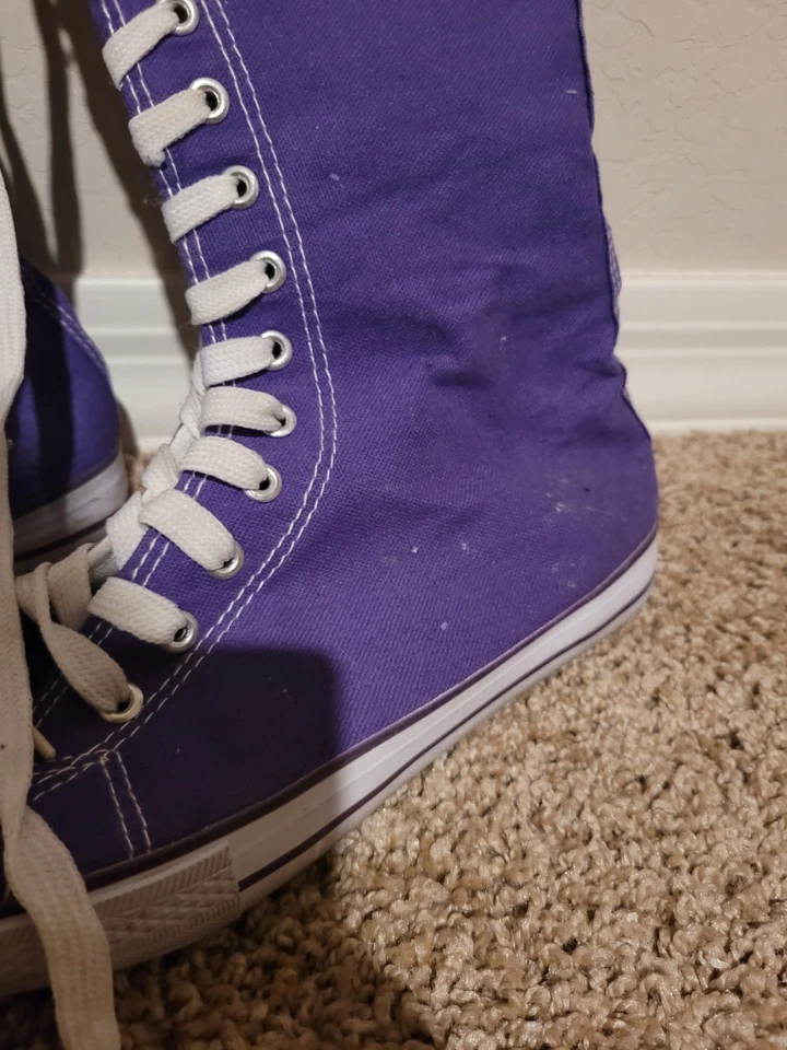 Tênis roxo altura do joelho tamanho 9 - Imagem 4 de 4