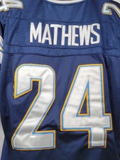 Reebok San Diego Chargers Size 54 Ryan Mathews Stitched Jersey NFL Football Blue