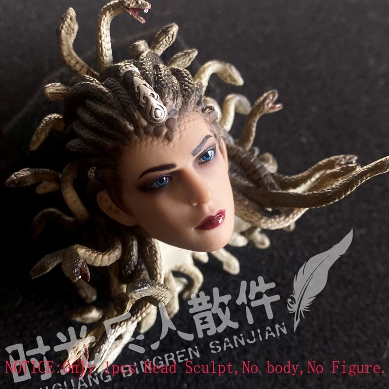 Delicada figura pintada a escala 1/6 cabeza de Medusa esculpida ajuste 12" TBLeague Phicen A Foto 2 de 3