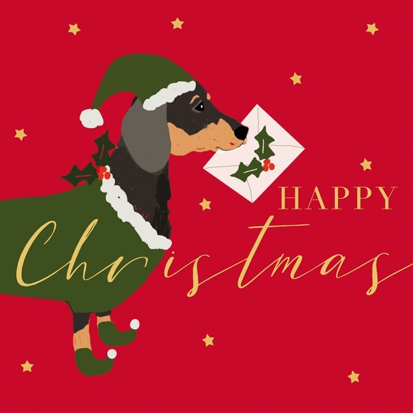 20 Servietten X-Mas Dog Dackel Weihnachtspost Tiere Brief Weihnachten 33X33Cm-image