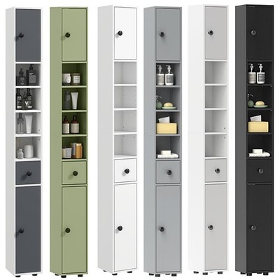 Hochschrank Badschrank schmal Regal Aufbewahrung Tallboy Standschrank