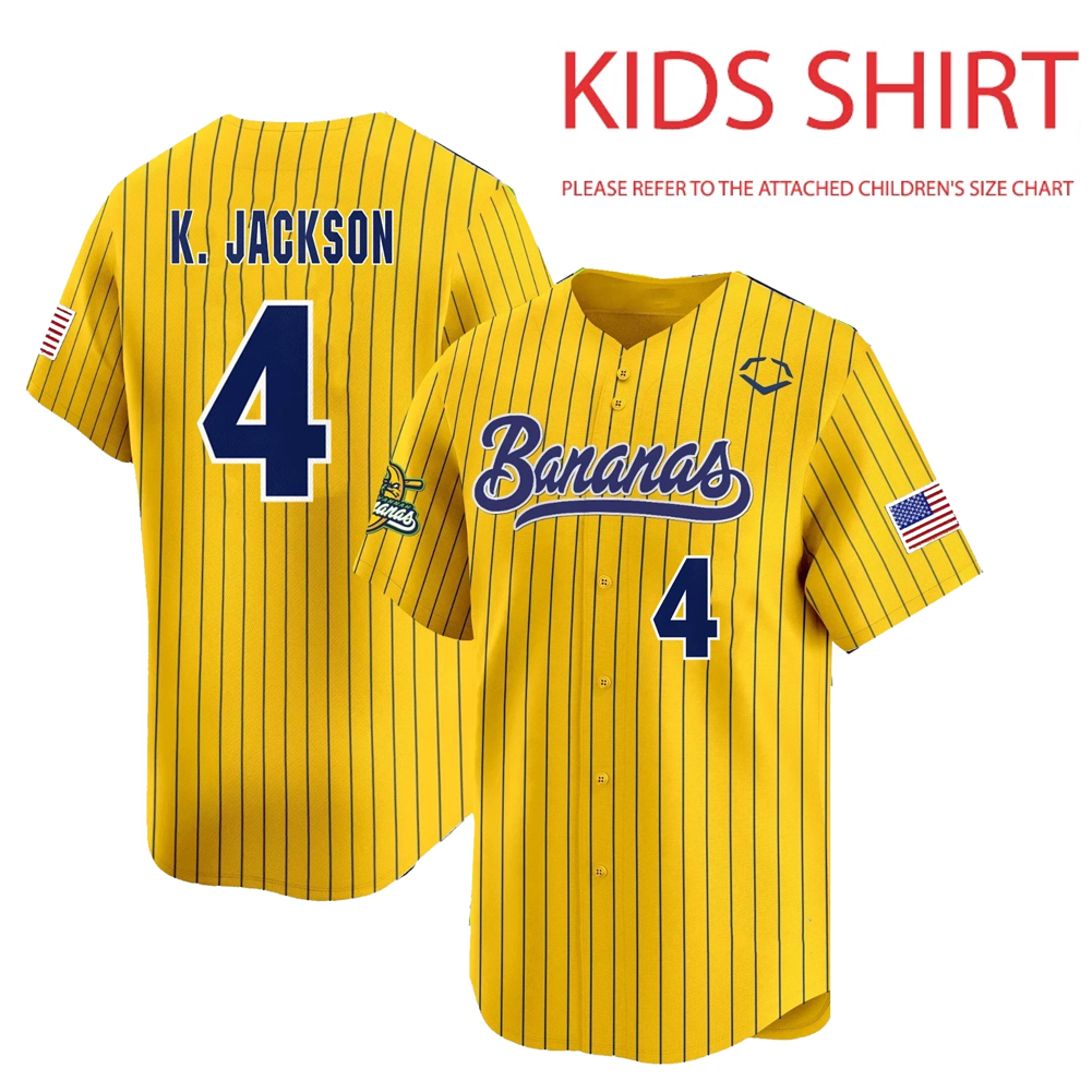 Savannah Bananas #4 KJ Jackson Baseball Jersey Shirt All Size