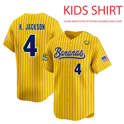 Savannah Bananas #4 KJ Jackson Baseball Jersey Shirt All Size