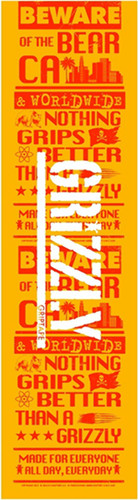 Grizzly Skateboard Grip Tape Sheet Roll Call Mustard