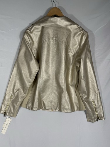 Kenneth Cole New York Women's Plus 2XL Gold Faux Leather Jacket - Picture 13 of 19