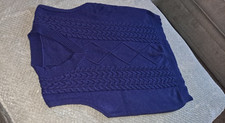 Sweater Vest Cable Knit Mens Size XL /BLUE