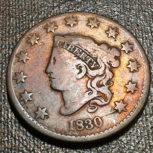 1830 large cent large letters