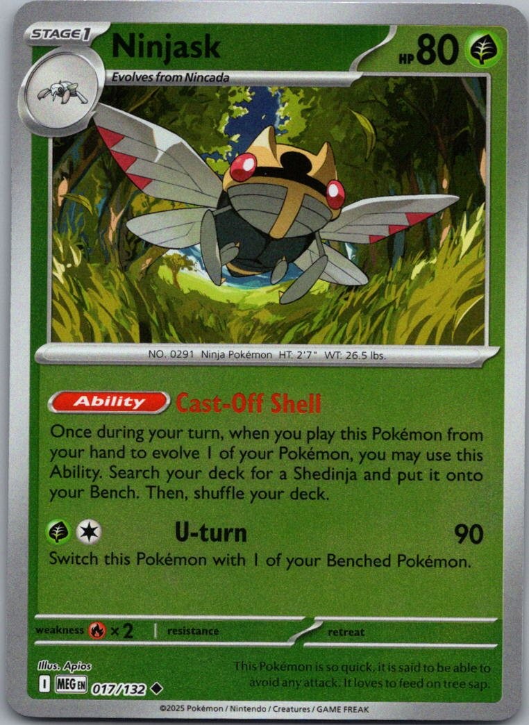 Ninjask Uncommon ME01: Mega Evolution 017/132 NM