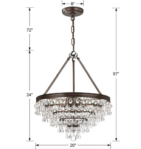 Calypso 20" Wide Crystal Vibrant Bronze Chandelier - Picture 6 of 7