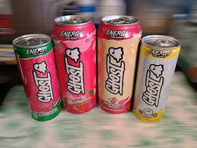 Ghost Energy 4 Pack Variety. Strawberry Bubblicious, Strawberry Watermelon OG...
